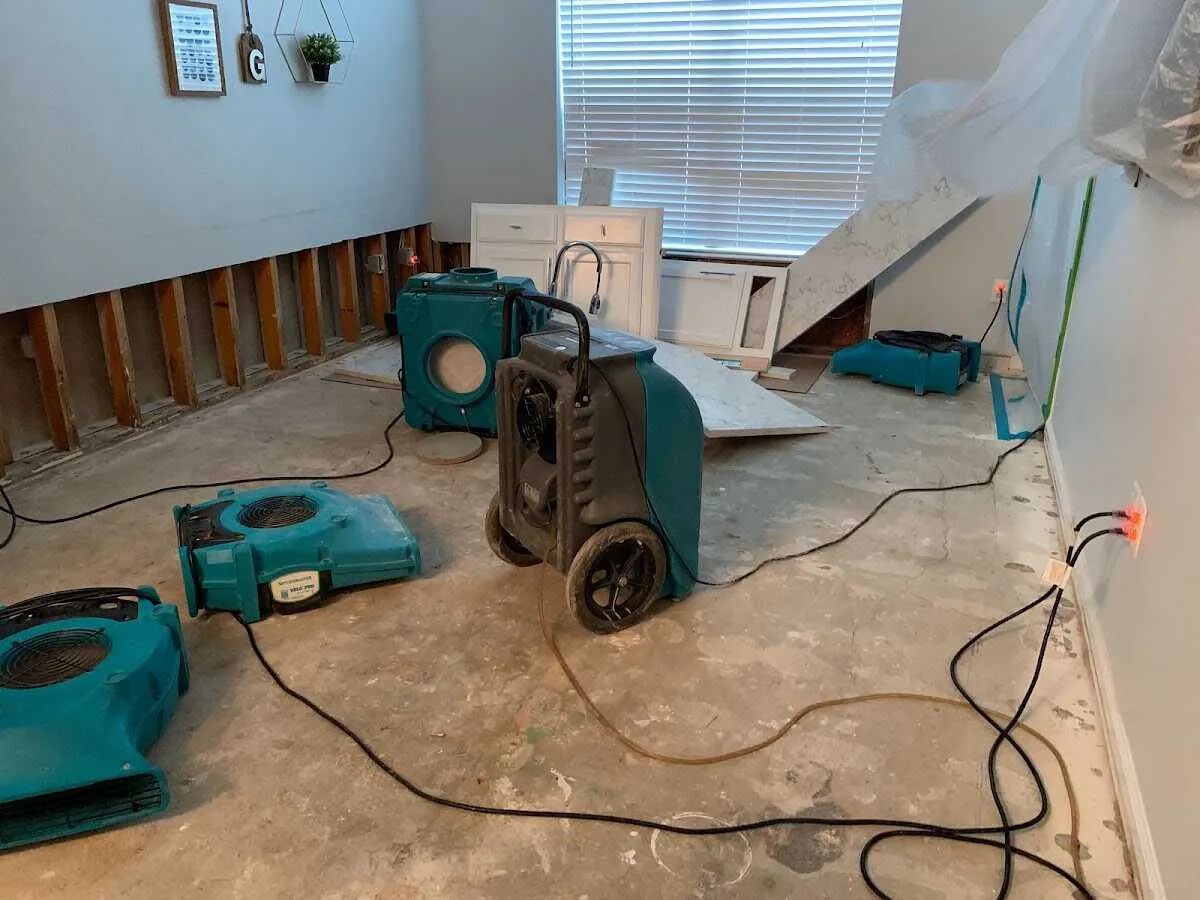 Dehumidifier in flood-cut room for Water Extraction & Removal in Orchard Homes